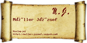 Müller József névjegykártya