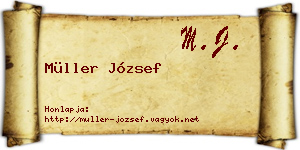 Müller József névjegykártya